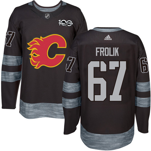 Adidas Flames #67 Michael Frolik Black 1917-100th Anniversary Stitched NHL Jersey